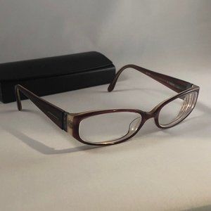 BCBG Max Azria Dahlia RAI Women's Eyeglasses Frame Brown Scroll 52-16-135 Case